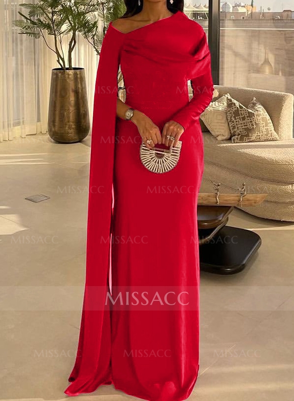 Sheath/Column Long Sleeves Silk Like Satin Mother Of The Bride Dresses