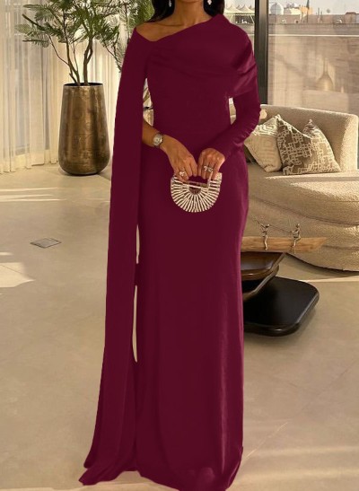 Sheath/Column Long Sleeves Silk Like Satin Mother Of The Bride Dresses