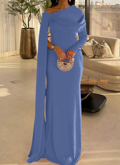 Sheath/Column Long Sleeves Silk Like Satin Mother Of The Bride Dresses