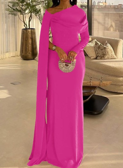 Sheath/Column Long Sleeves Silk Like Satin Mother Of The Bride Dresses