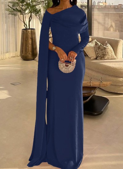 Sheath/Column Long Sleeves Silk Like Satin Mother Of The Bride Dresses