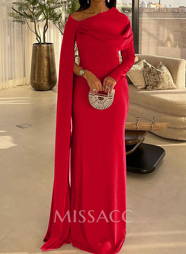 Sheath/Column Long Sleeves Silk Like Satin Mother Of The Bride Dresses