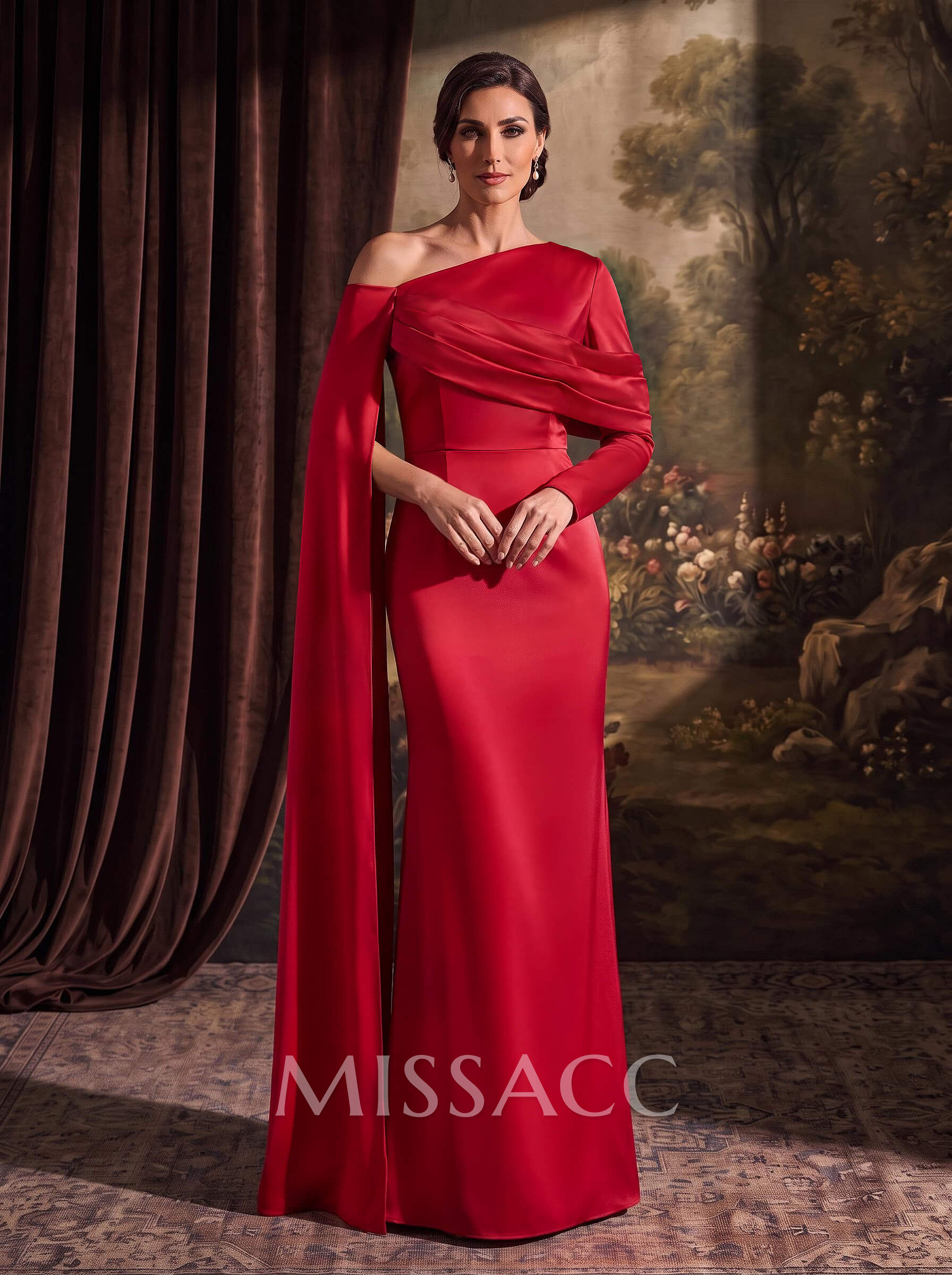 Sheath/Column Long Sleeves Silk Like Satin Mother Of The Bride Dresses Sheath/Column Long Sleeves Silk Like Satin Mother Of The Bride Dresses