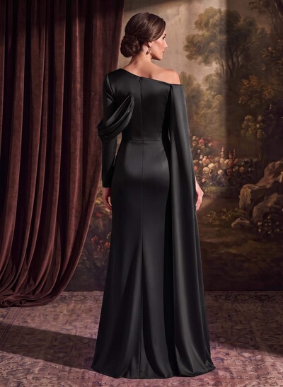 Sheath/Column Long Sleeves Silk Like Satin Mother Of The Bride Dresses