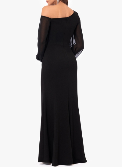 Trumpet/Mermaid Asymmetrical Long Sleeves Chiffon Mother Of The Bride Dresses