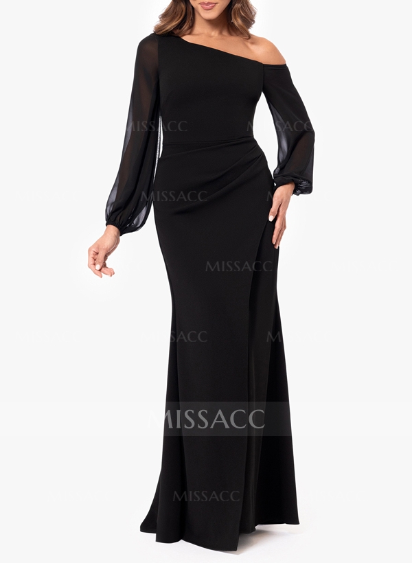 Trumpet/Mermaid Asymmetrical Long Sleeves Chiffon Mother Of The Bride Dresses