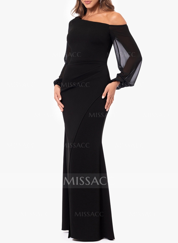 Trumpet/Mermaid Asymmetrical Long Sleeves Chiffon Mother Of The Bride Dresses