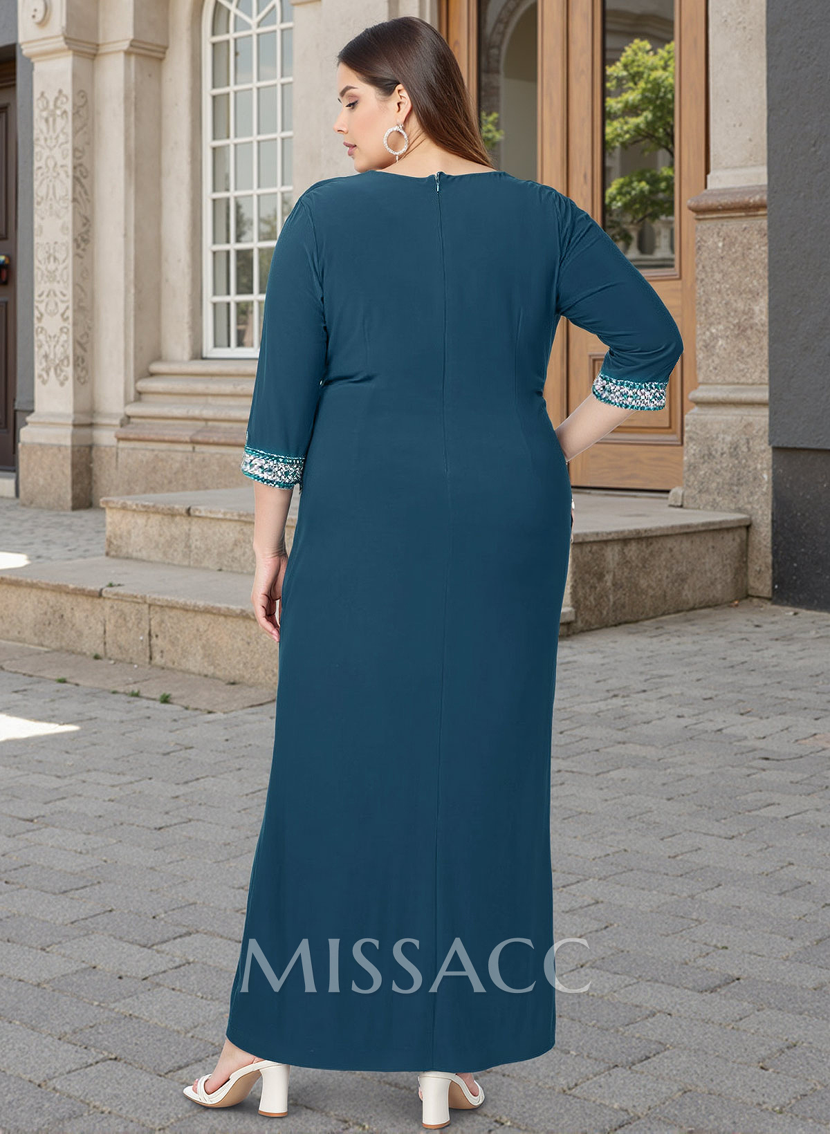 Plus Size Sheath/Column Chiffon Mother Of The Bride Dresses With Ruffle/High Split