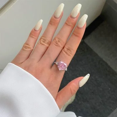 Rose Heart Cut Sterling Silver Ring