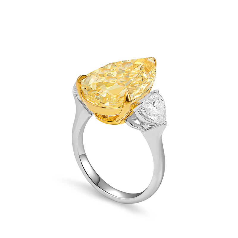 Stunning Pear Shape Yellow Diamond Ring