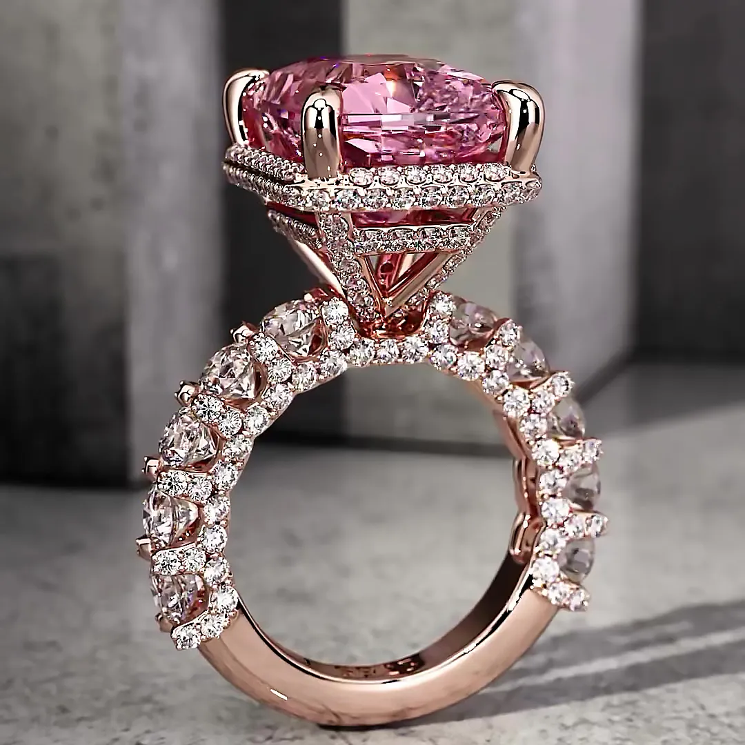 6ct Stunning Emerald Cut Pink Sapphire Ring