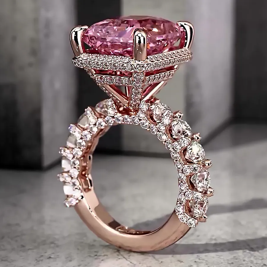 6ct Stunning Emerald Cut Pink Sapphire Ring