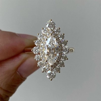 Marquise Cut Modern Engagement Ring