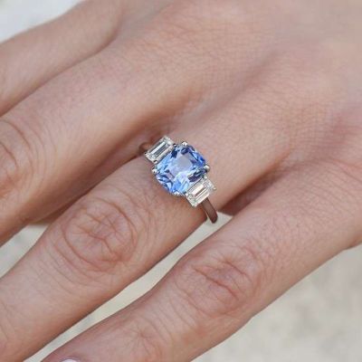Dazzling Morganite Halo Cushion Cut Engagement Ring