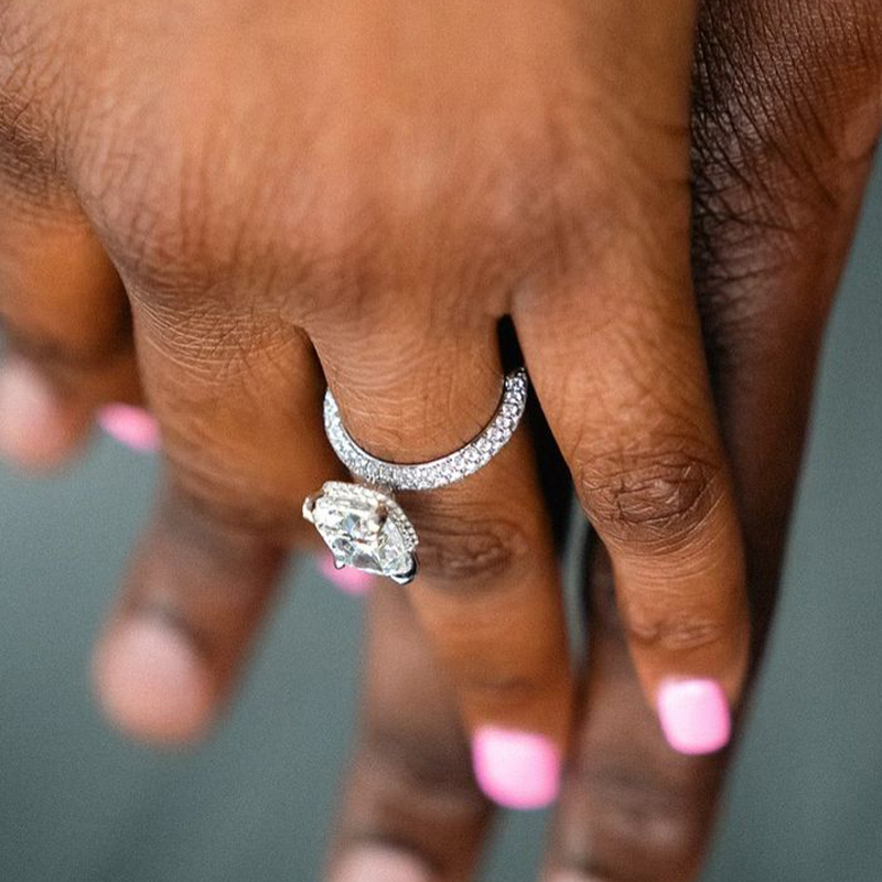 Classic Emerald Cut Sona Simulated Diamond Engagement Ring In Sterling Silver