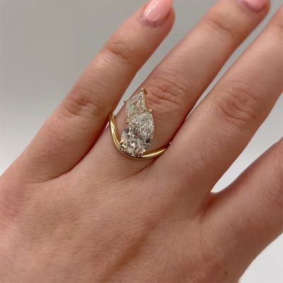 Classic Pear Cut Engagement Ring In Sterling Silver
