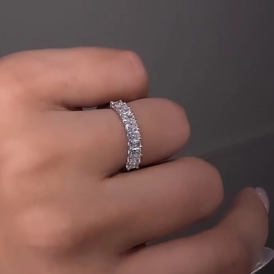 Elegant Emerald Cut Wedding Ring Sets In Sterling Silver