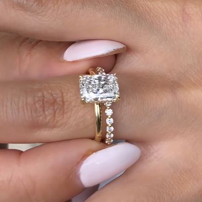 Classic Emerald Cut Simulated Diamond Engagement Ring Sets In Sterling Silver