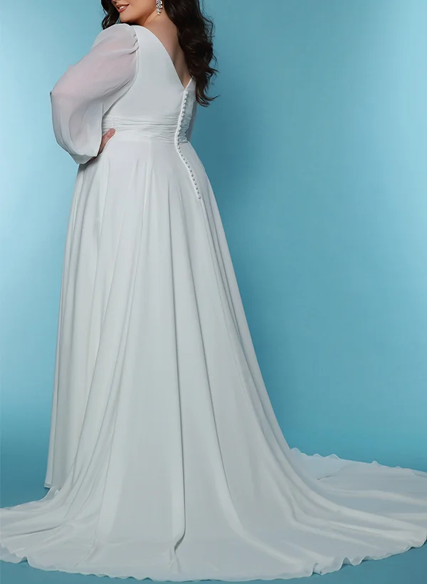 white christmas dresses Sheath Sweetheart Floor Length Chiffon Wide Hem Beaded Wedding Dress