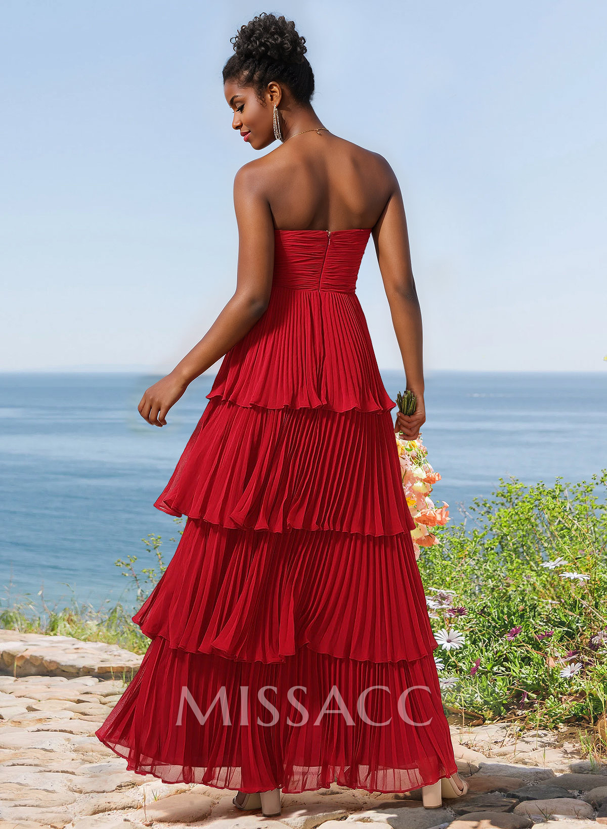 A-Line Strapless Sleeveless Floor-Length Chiffon Bridesmaid Dresses A-Line Strapless Sleeveless Floor-Length Chiffon Bridesmaid Dresses