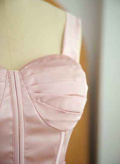 Trumpet/Mermaid Silk Like Satin Bridesmaid Dresses With High Split