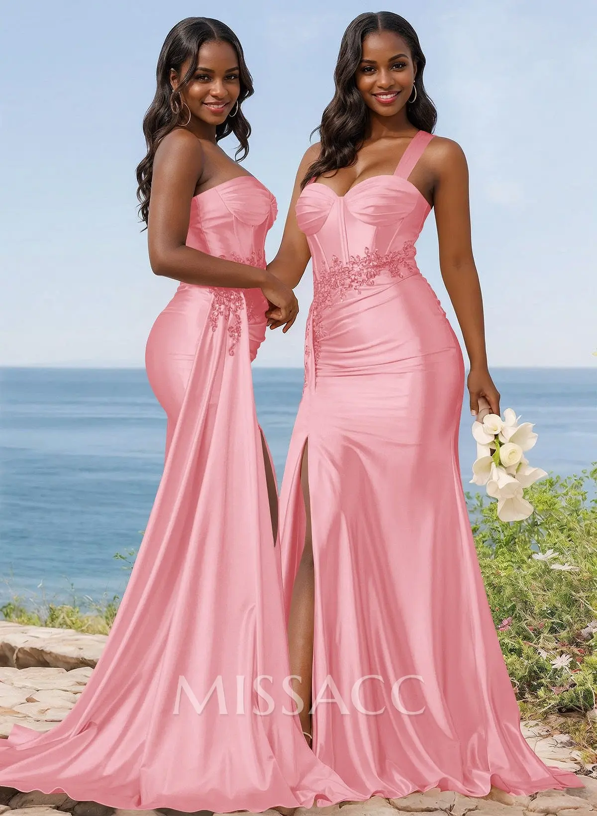 pencil bridesmaid dresses Lmdudan Chiffon Ruffle Prom for Women V Neck Long Dresses Backless A Line Tiered Flowy Formal Evening Gown at Amazon Women's Clothing store Color:Pink Set ( JSK + side clips + apron + blouse + brooch) This dress can be neckline_Cold Shoulder Blue Hand-Beaded Handspun Cotton