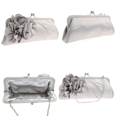 Satin Event/Party Clutches & Bags With Flower