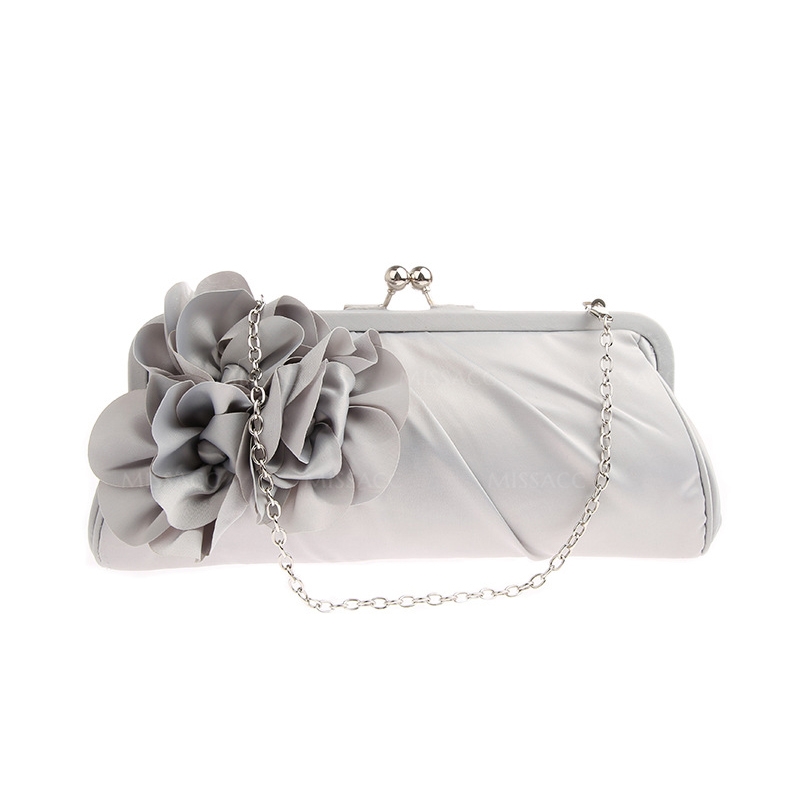 Satin Event/Party Clutches & Bags With Flower