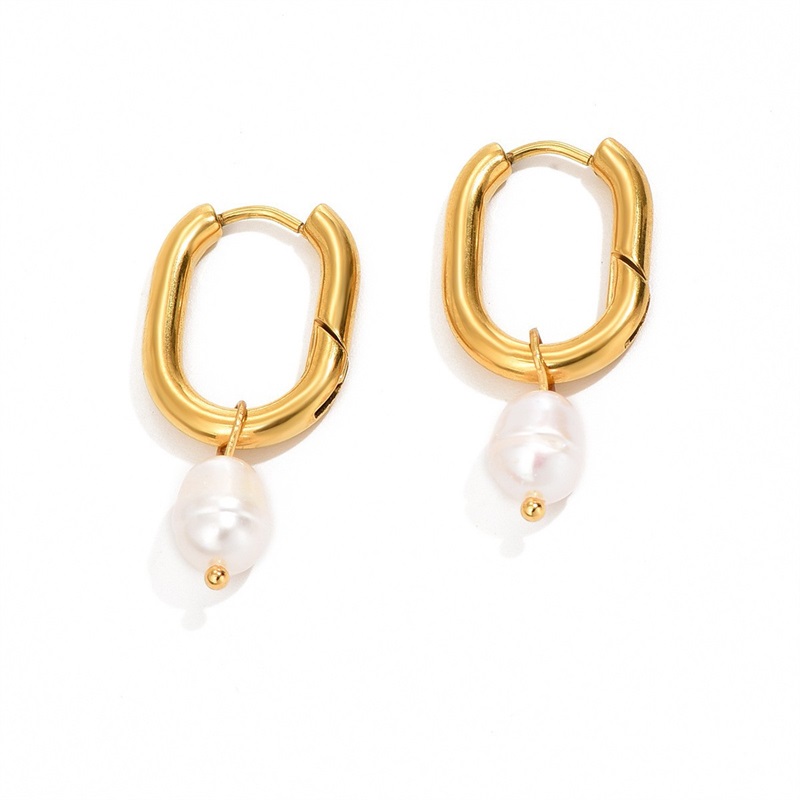 Elegant Pearl Hoop Earrings