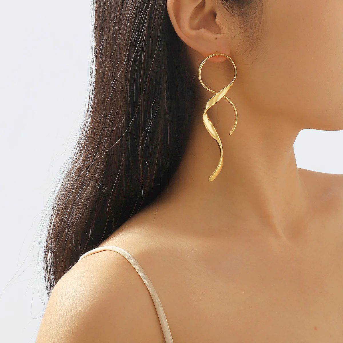 Simple Twist Dangle Earrings #SEA10004 