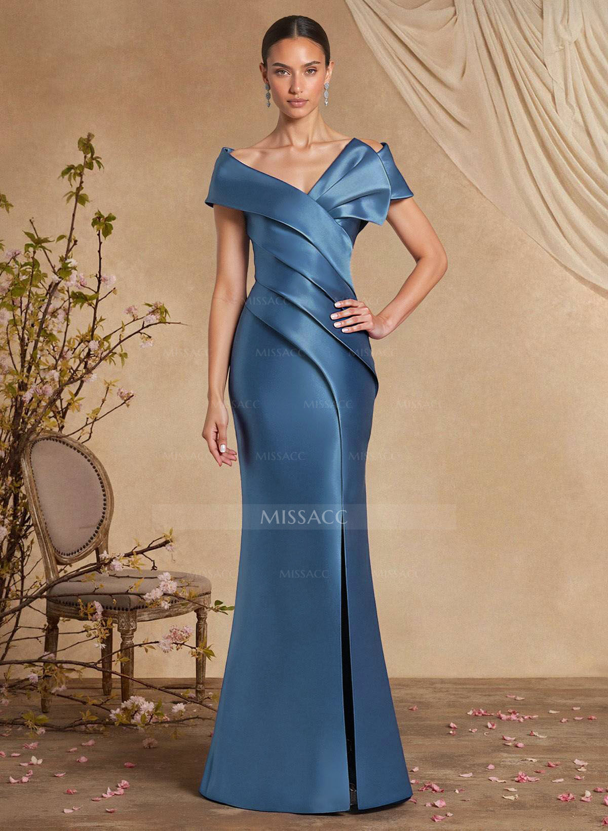Trumpet/Mermaid Sleeveless Sweep Train Satin Evening Dresses