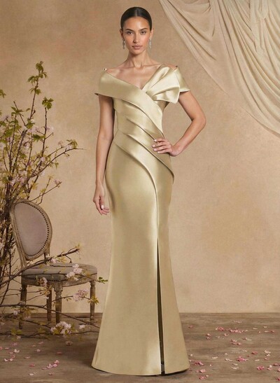 Trumpet/Mermaid Sleeveless Sweep Train Satin Evening Dresses