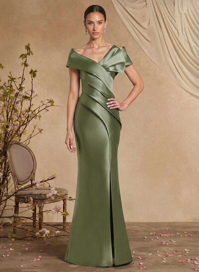 Trumpet/Mermaid Sleeveless Sweep Train Satin Evening Dresses