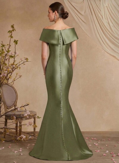 Trumpet/Mermaid Sleeveless Sweep Train Satin Evening Dresses