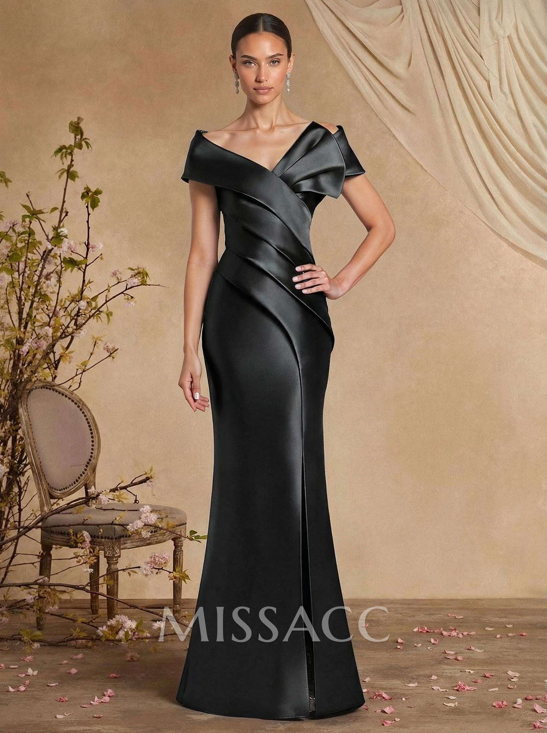 Trumpet/Mermaid Sleeveless Sweep Train Satin Evening Dresses
