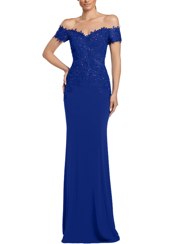 Trumpet/Mermaid Sleeveless Elastic Satin Evening Dresses With Appliques Lace