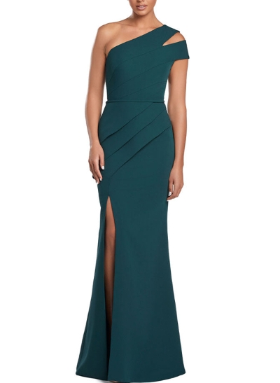 Trumpet/Mermaid Sleeveless Elastic Satin Evening Dresses With High Split