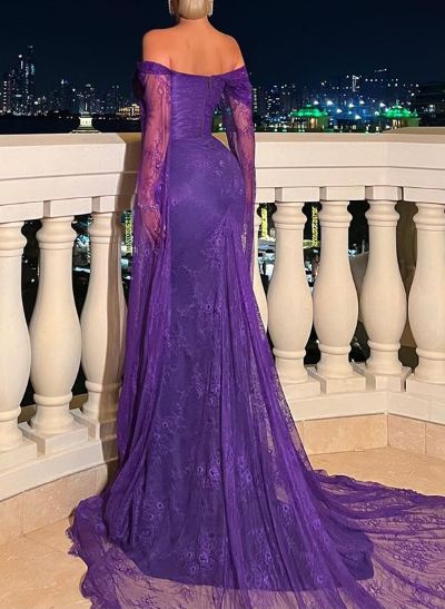 Trumpet/Mermaid Off-The-Shoulder Lace Evening Dresses