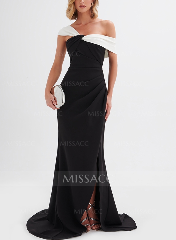 Trumpet/Mermaid Sweep Train Elastic Satin Evening Dresses With Split Front