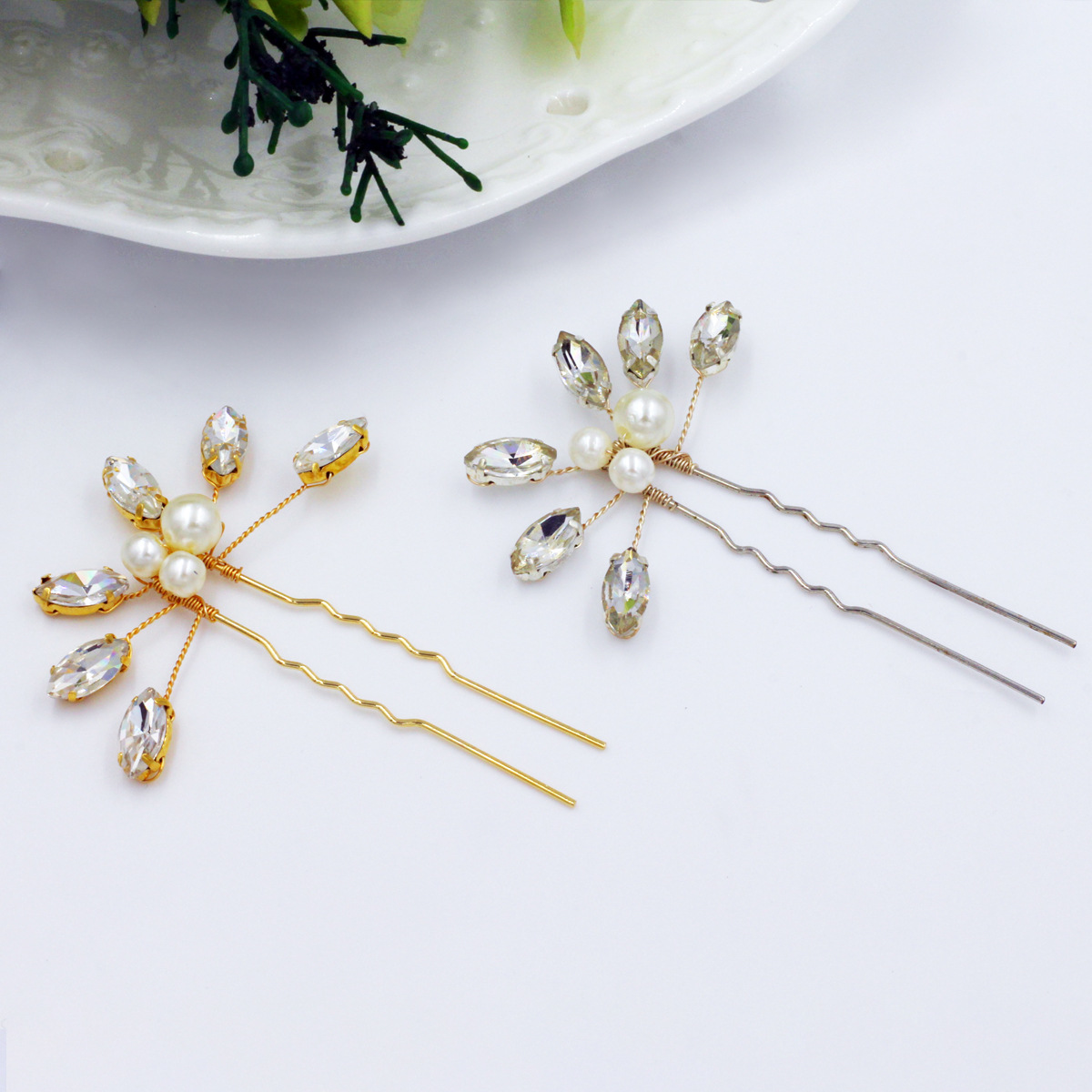 Wedding Hairpins With Pearl Bridal Headpieces