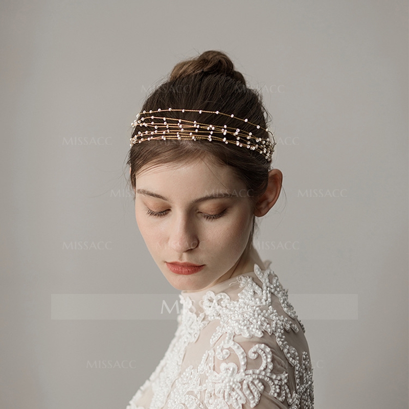 Sweet Wedding Headbands With Pearl Bridal Headpieces