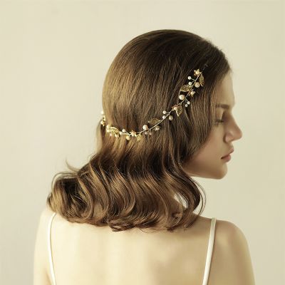 Sweet Wedding Headbands With Pearl/Leaf Bridal Headpieces