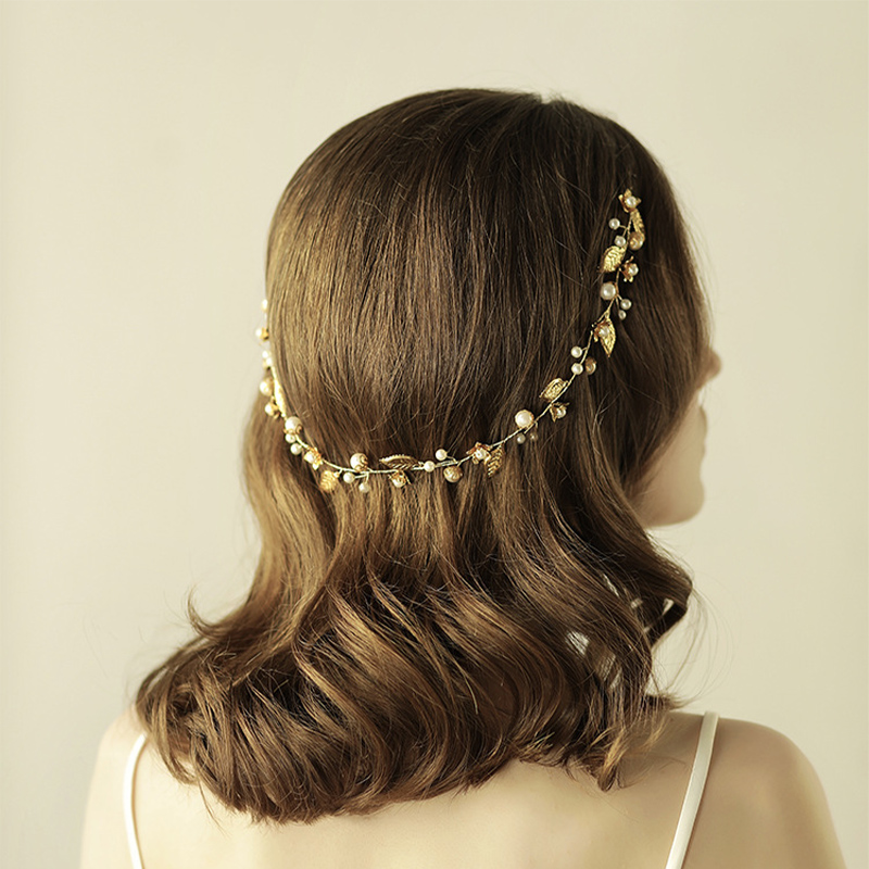 Sweet Wedding Headbands With Pearl/Leaf Bridal Headpieces