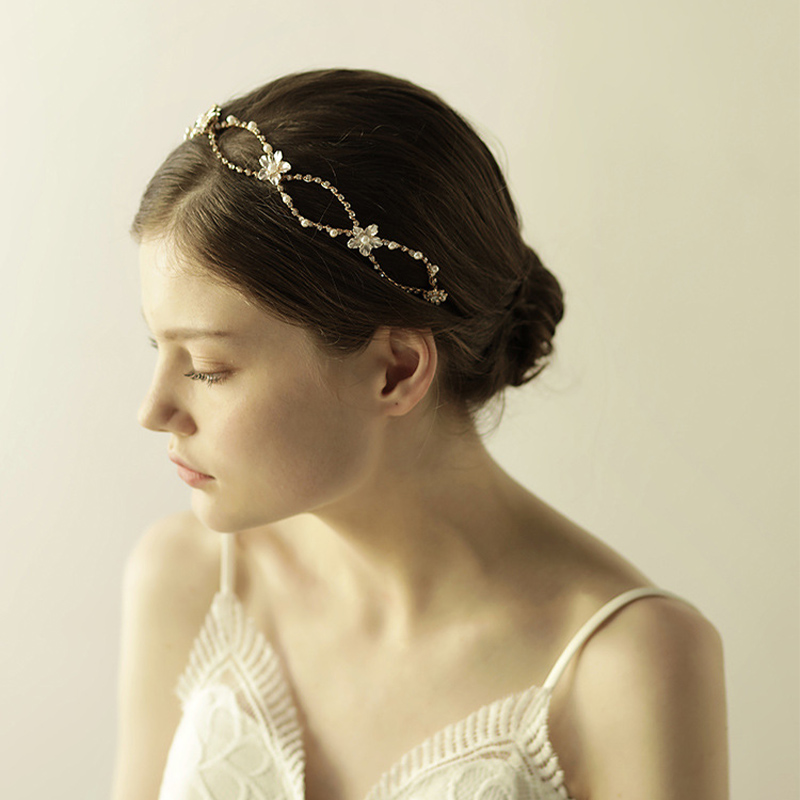 Sweet Wedding Headbands With Rhinestones/Floral Bridal Headpieces