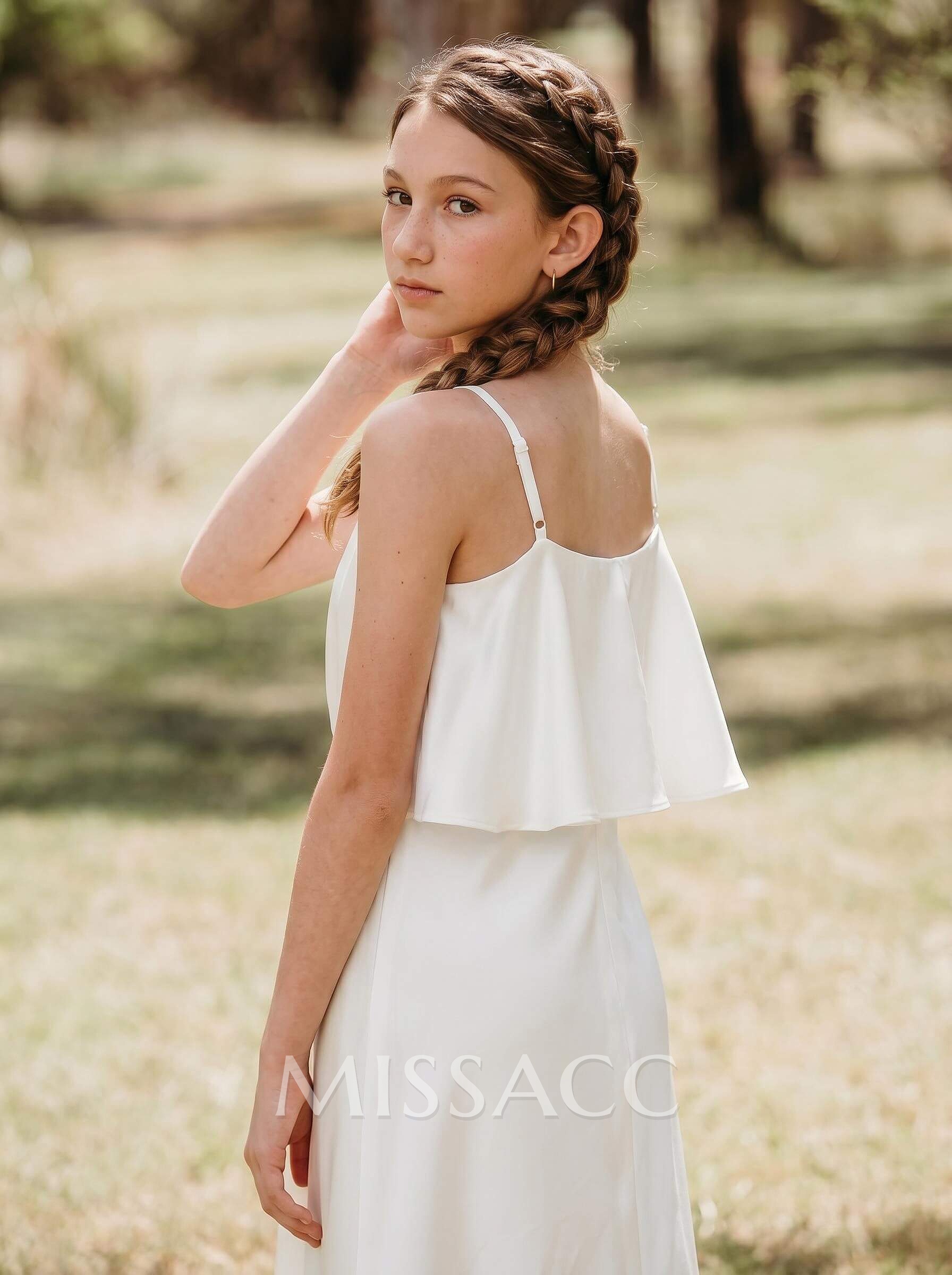 Sheath/Column Square Neckline Ankle-Length Stretch Satin Junior Bridesmaid Dresses Sheath/Column Square Neckline Ankle-Length Stretch Satin Junior Bridesmaid Dresses