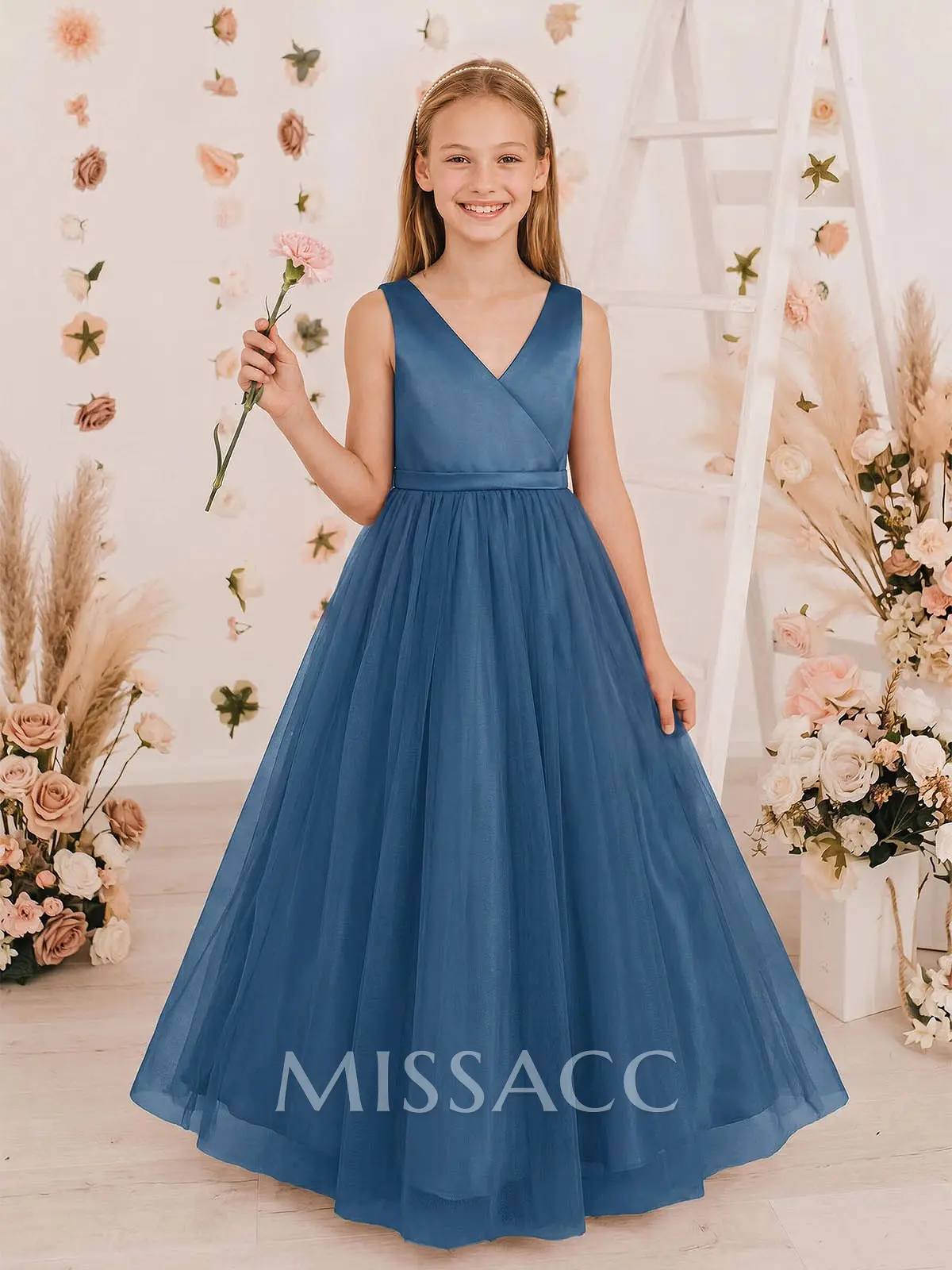 satin junior bridesmaid dresses Red Layered Dress,Satin Junior Party Dress,JB00034 neckline with spaghetti straps Satin Ball-Gown Junior Bridesmaid Dress