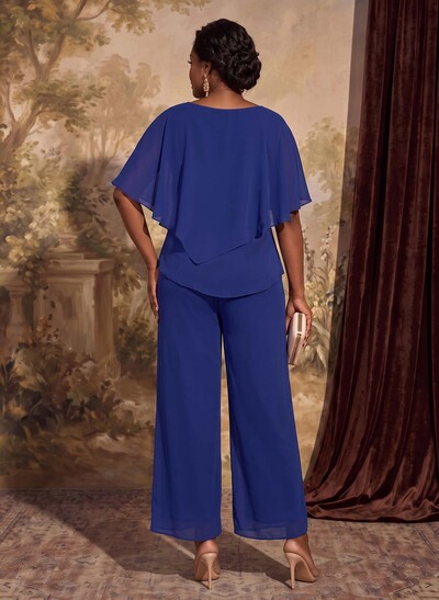 Jumpsuit/Pantsuit Scoop Neck Sleeveless Chiffon Mother Of The Bride Dresses