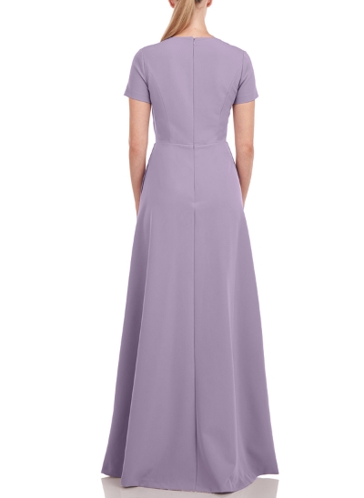 Jumpsuit/Pantsuit V-Neck Short Sleeves Elastic Satin Mother Of The Bride Dresses