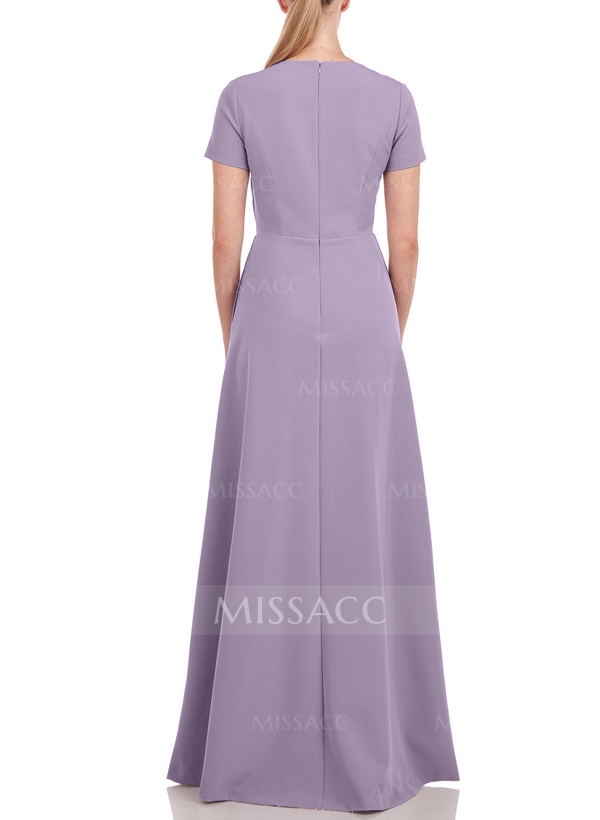 Jumpsuit/Pantsuit V-Neck Short Sleeves Elastic Satin Mother Of The Bride Dresses