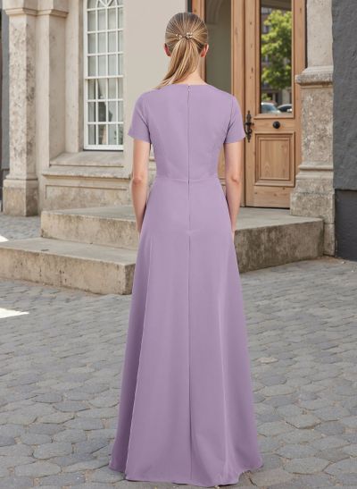 Jumpsuit/Pantsuit V-Neck Short Sleeves Elastic Satin Mother Of The Bride Dresses